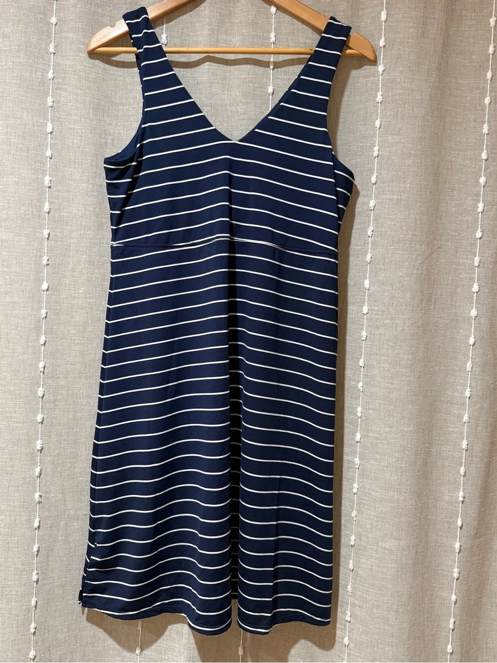 NWOT Carve Designs Navy and White Striped V‑Neck Tank Dress